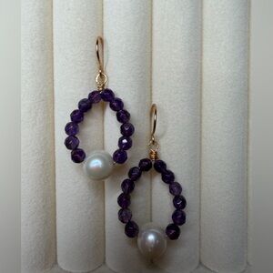 Amethyst and Pearl Earrings